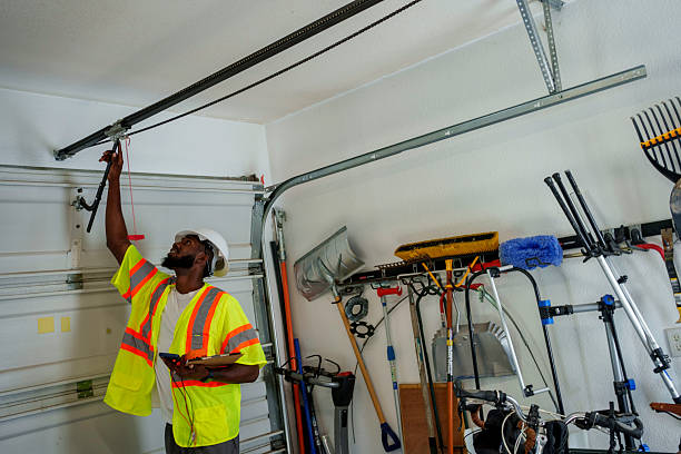 Professional Garage Door Installation technician working in Palmhurst, TX